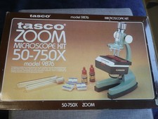 VINTAGE/RETRO- TASCO 9876 -ZOOM MICROSCOPE KIT-50-750X -BOXED