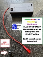 Flashing Dummy Red Green Blue White LED Security Light Alarm Car AA Battery Box