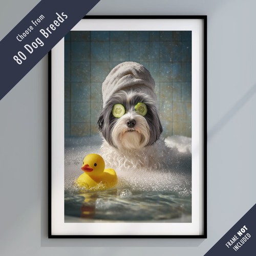 Funny dog bath - bath, print