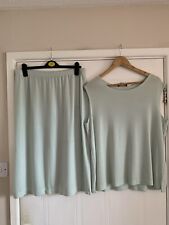 Picadilly Fashions Womens 2 Piece Suit Skirt And Sleeveless Top Light Green VGC