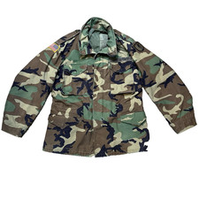 VTG US Army M65 Woodland Camo Field Jacket Coat Cold Weather Medium Regular