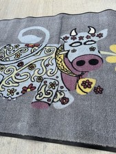 Blue And Purple Cow Rug Mat