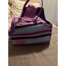 Pucci Pups Dog Cat Purple Blue Teal Lavender Striped Print Toy Pet Carrier