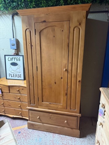 Vintage pine wardrobe - vintage,