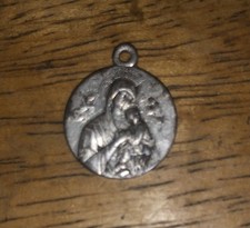 Vintage religious medal Sacred Heart of Jesus Virgin Mary Child Christ 