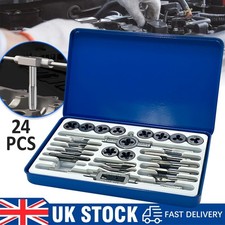 24PC Steel Metric Tap and Die Set Metric WRENCH CUTS BOLTS ENGINEERS REAPIR TOOL