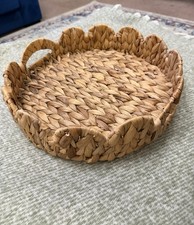 Round Woven Wicker Tray