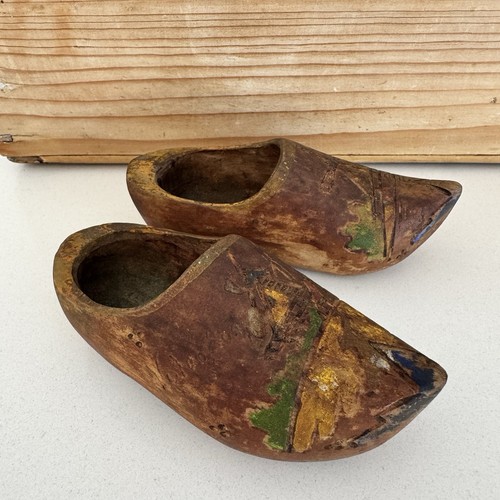Vintage wooden clogs dutch - vintage,