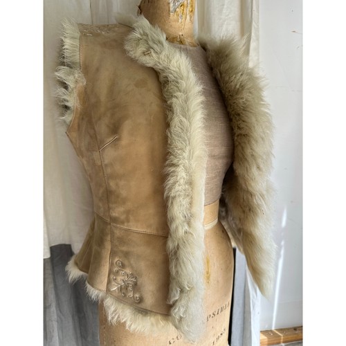 Shearling vest suede lamb - shearling,