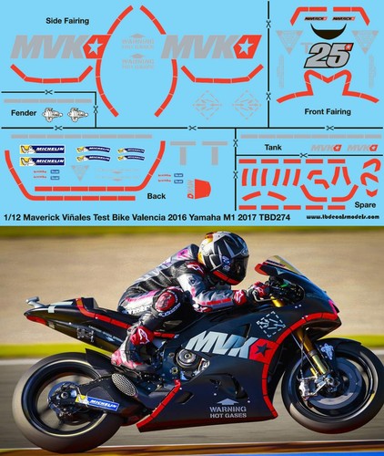 Decals for yamaha m1 2017 - 1/12,