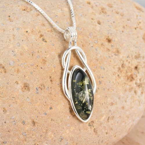 Green baltic amber celtic - green,