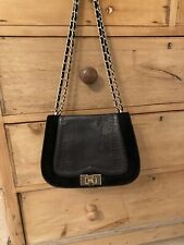 Lamb black suede and leather handbag  - now reduced