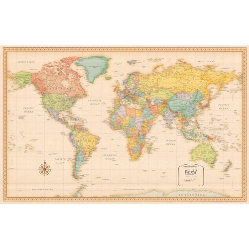 Educational world map wall - educational,