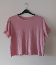 Primark Love To Lounge Pink Cropped Pyjama Top Size 18/20