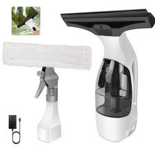 Window Vac Cordless Rechargeable Vacuum Steam Glass Cleaner w/Squeegee