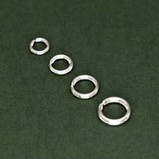 Genuine 925 Sterling Silver Bevelled Split Rings For Charms 5mm, 6mm, 7mm, 8mm