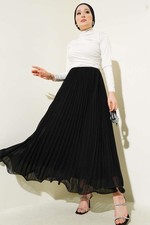 Pleated skirt- Chiffon Black