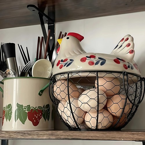 Farmhouse hen shaped ceramic - hen-shaped,