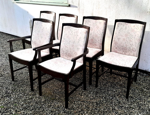Set vintage upholstered - of, 6