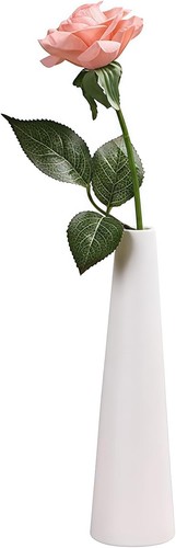 White 7in ceramic flower bud - white,