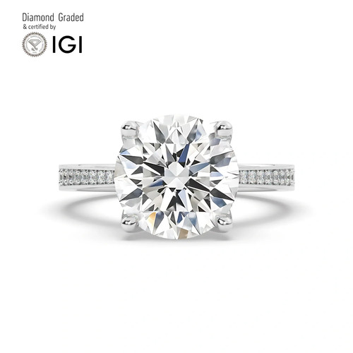 Round diamond engagement - round,