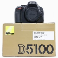 Nikon D5100 DSLR Camera Body Only Boxed - 22K Shutter Count - STK: 42746