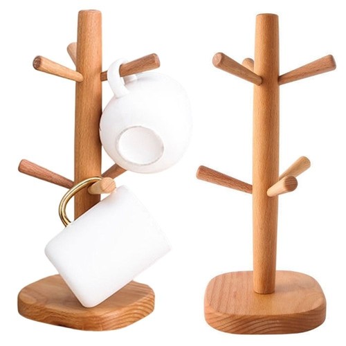 Wooden mug hanging display - hanging,