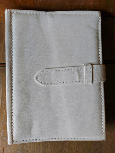 Vintage white faux leather