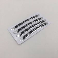 3D Amg Emblem Badge Sport Wheel Wheels Rim Sticker Decal Chrome 4Pcs Set merc