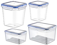 Small Large Air Tight Container Box Clear Plastic Kitchen Food Storage Tub