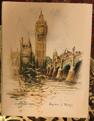 Old christmas card marjorie - card, by