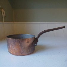 Vintage French E Dehillerin Paris Small Copper Saucepan 2mm Rim