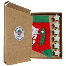 Betty Boop Wrapped up For Christmas Wreath Ladies Socks & Wax Melts Gift Set