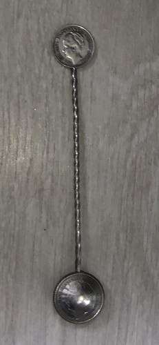 Silver coin spoon double - silver,