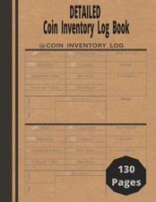 Detailed Coin Inventory Log Book Catalogue and Organize Coins. Keep Track Key...