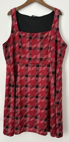 Yours clothing red houndstooth - red,