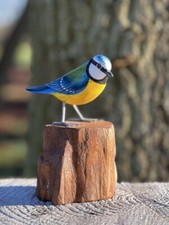 Blue Tit Hand Carved On Tree