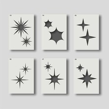 Star stencils for painting, Nursery decor, Wall decor,  Home Decor. LOT 3