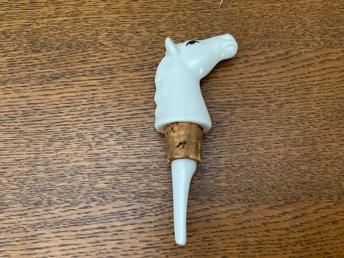 Vintage porcelain white horse - vintage,