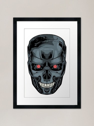 Terminator skull framed art - framed,