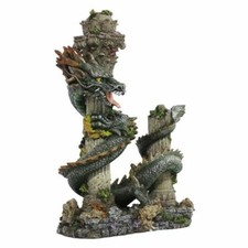 Aquarium Decoration Dragon Pillar Mystical Creature Decor Ornament for Fish Tank