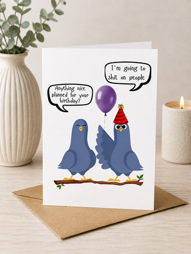 Funny birthday card pigeon - card,