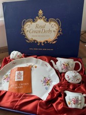 Royal Crown Derby Posies Miniature Tea Set on a Tray 1st Quality 1981 - No Box