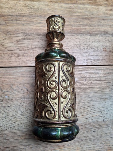 Rare vtg painted amber glass - rare,
