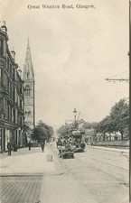 GREAT WESTERN ROAD, TRAM, GLASGOW - Lanarkshire Postcard
