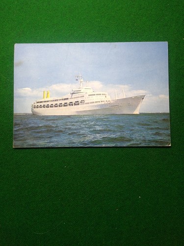 Canberra ship postcard posted - ship,