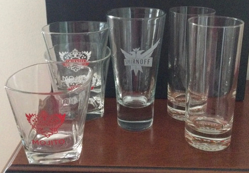 Smirnoff vodka various glasses - smirnoff,