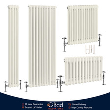 Horizontal Vertical Radiator Cream Triple Double Column Cast Iron Heating G-Rad