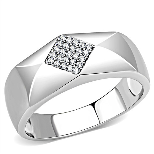 Mens 8mm ring band - thumb, cz