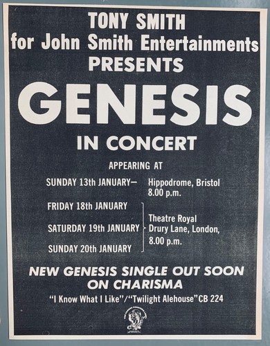 Genesis 1974 original poster - genesis,